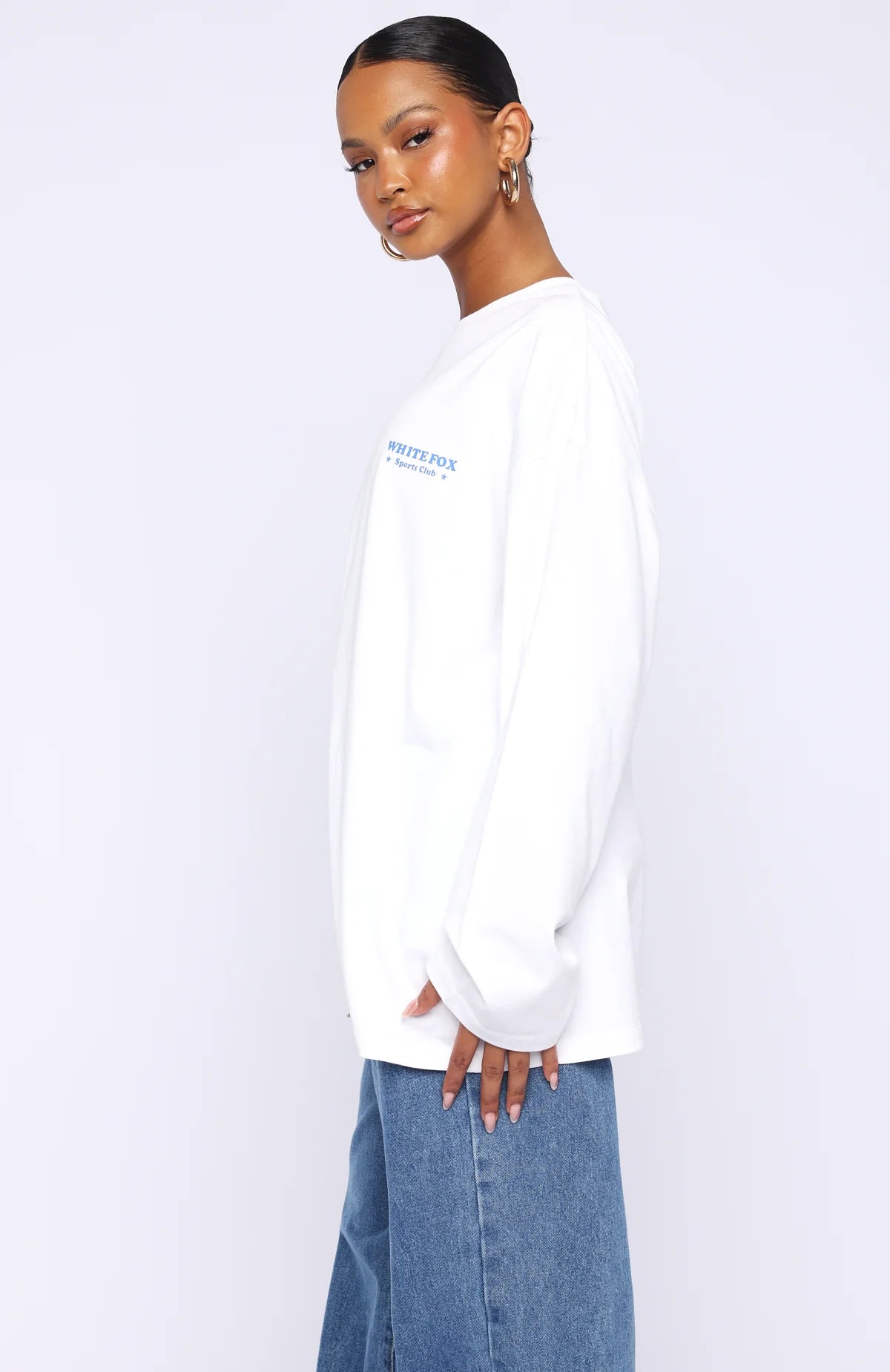 Little Bit Loud Oversized Long Sleeve Tee White