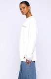 Little Bit Loud Oversized Long Sleeve Tee White