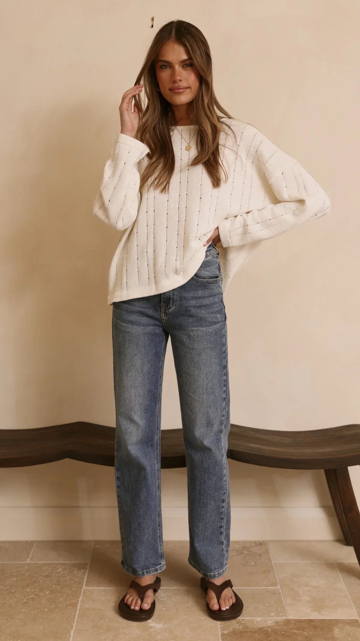 Zana Straight Leg Jeans Mid Blue