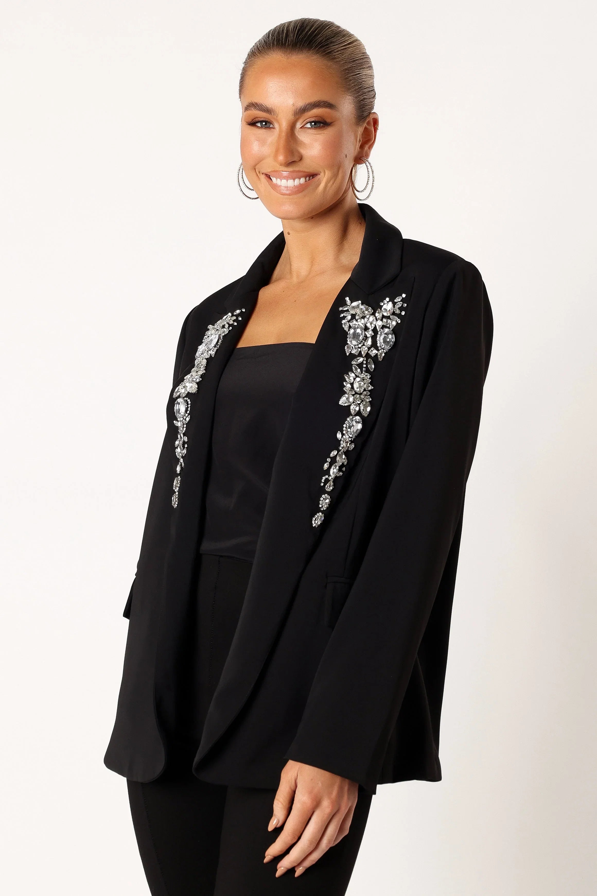 Aubree Embellished Blazer Black
