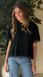 Clare Lace Back T Shirt Black
