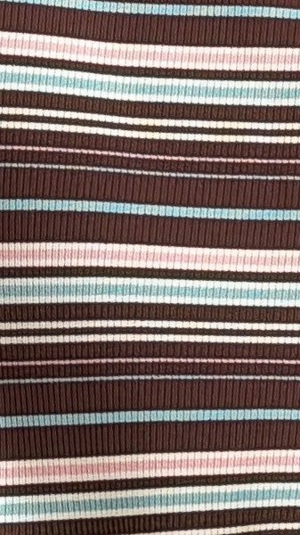 Pia One Shoulder Oversize Tee Choc Blue Stripe
