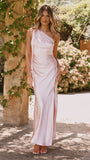 Halle One Shoulder Maxi Dress Pink