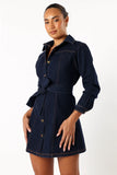 Natala Long Sleeve Mini Dress Denim