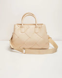 Giorgia Faux Leather Woven Top Handle Bag