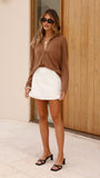 Klara Knitted Shirt Caramel