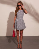 Harbor Charm Gingham Print Mini Dress