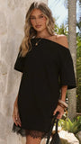 Kailen T Shirt Lace Mini Dress Black