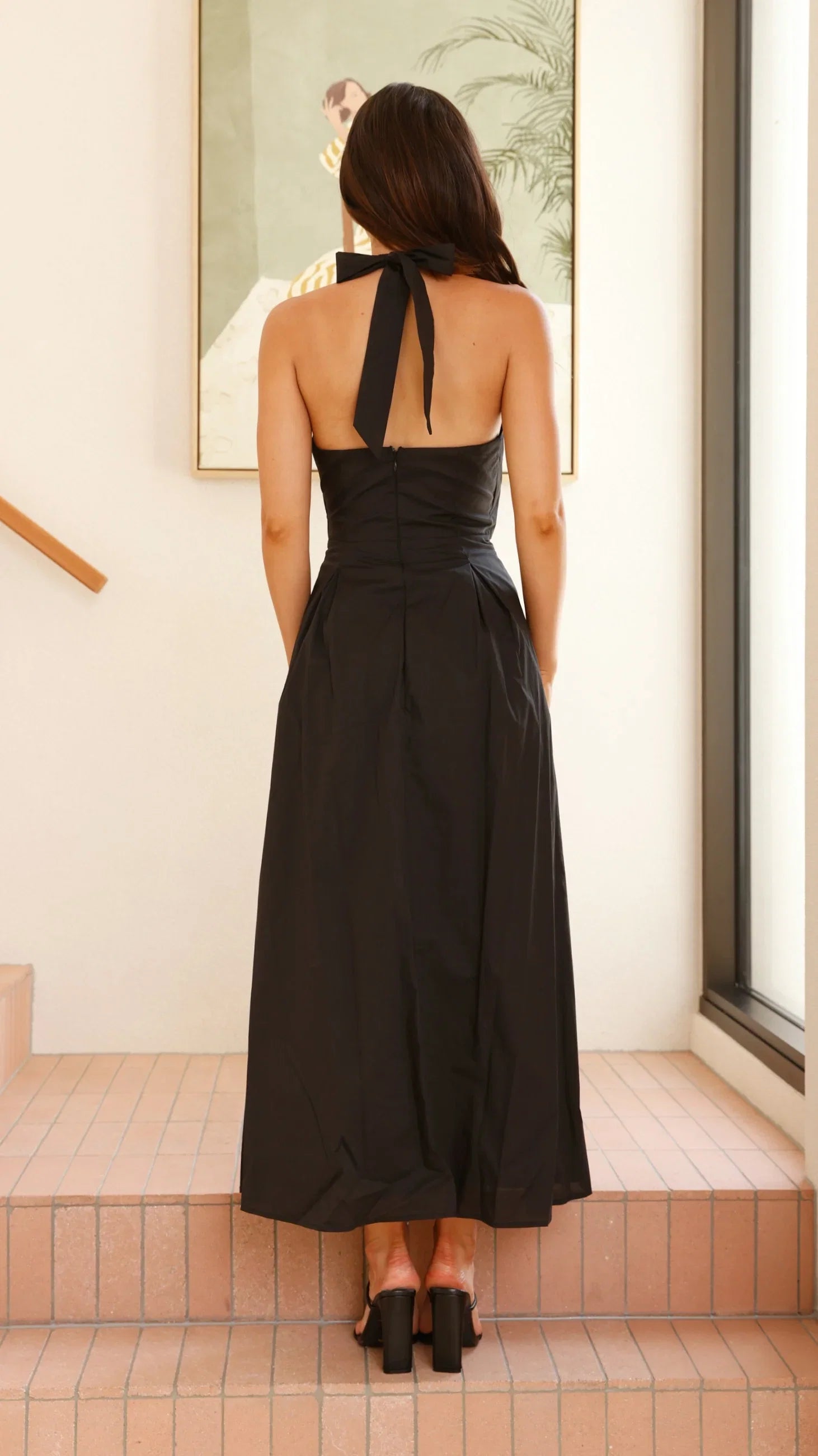 Wesley Halter Neck Maxi Dress Black