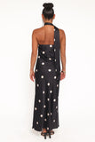 Jutta Strapless Maxi Dress Black Polka Dot