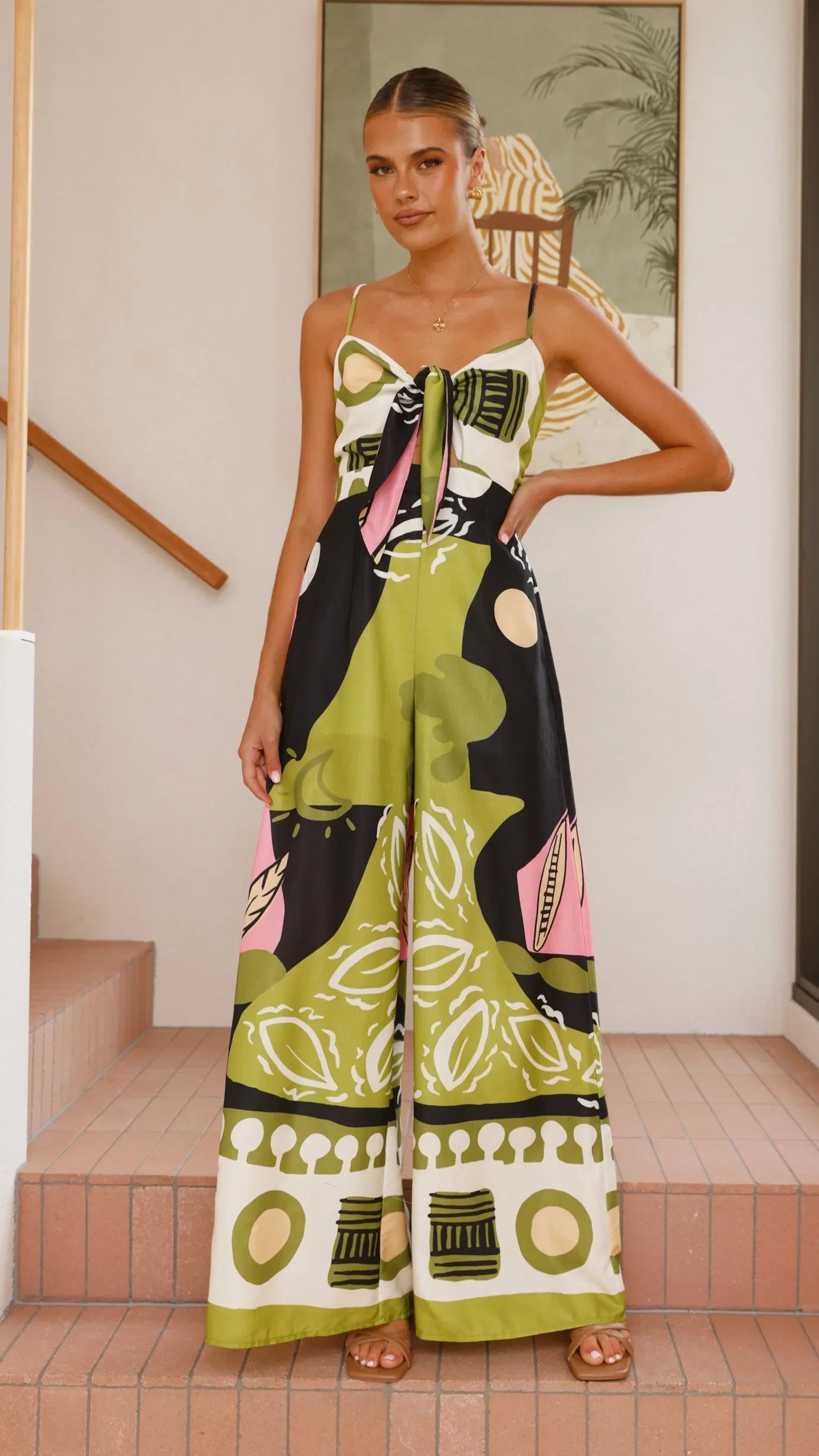 Teresa Jumpsuit Green Pink