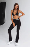 Reflex Flare Leggings Black White