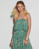 Caribbean Islands Strapless Maxi Dress