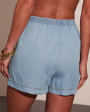 Korienna Mid Rise Chambray Shorts