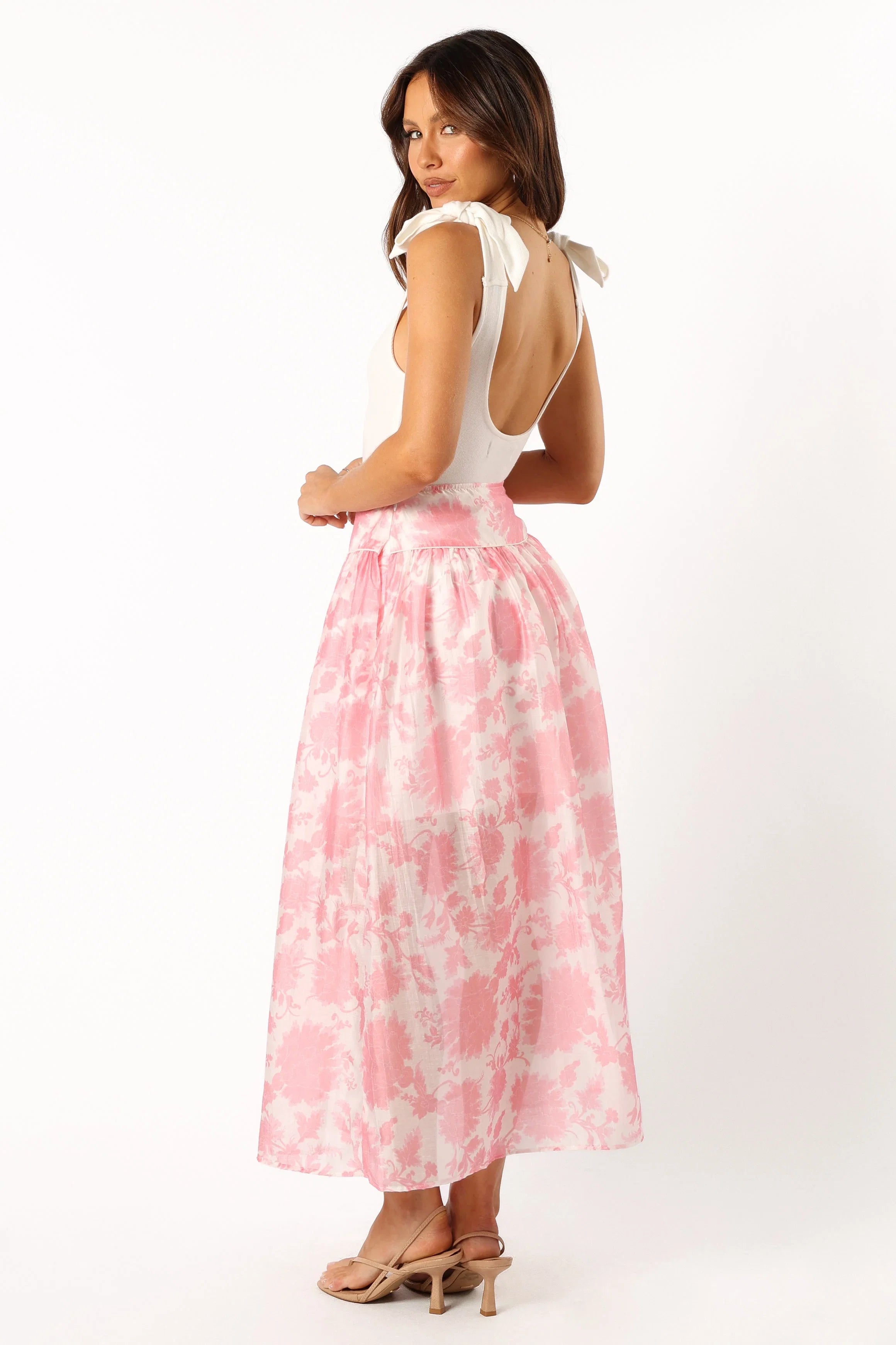 Miami Maxi Skirt Pink Floral