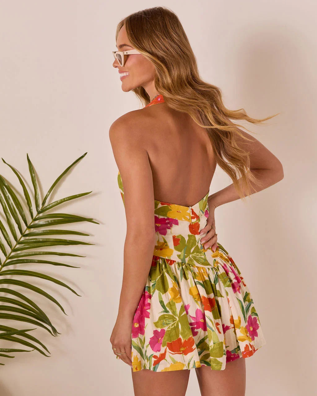 Betsie Halter Neck Floral Mini Dress