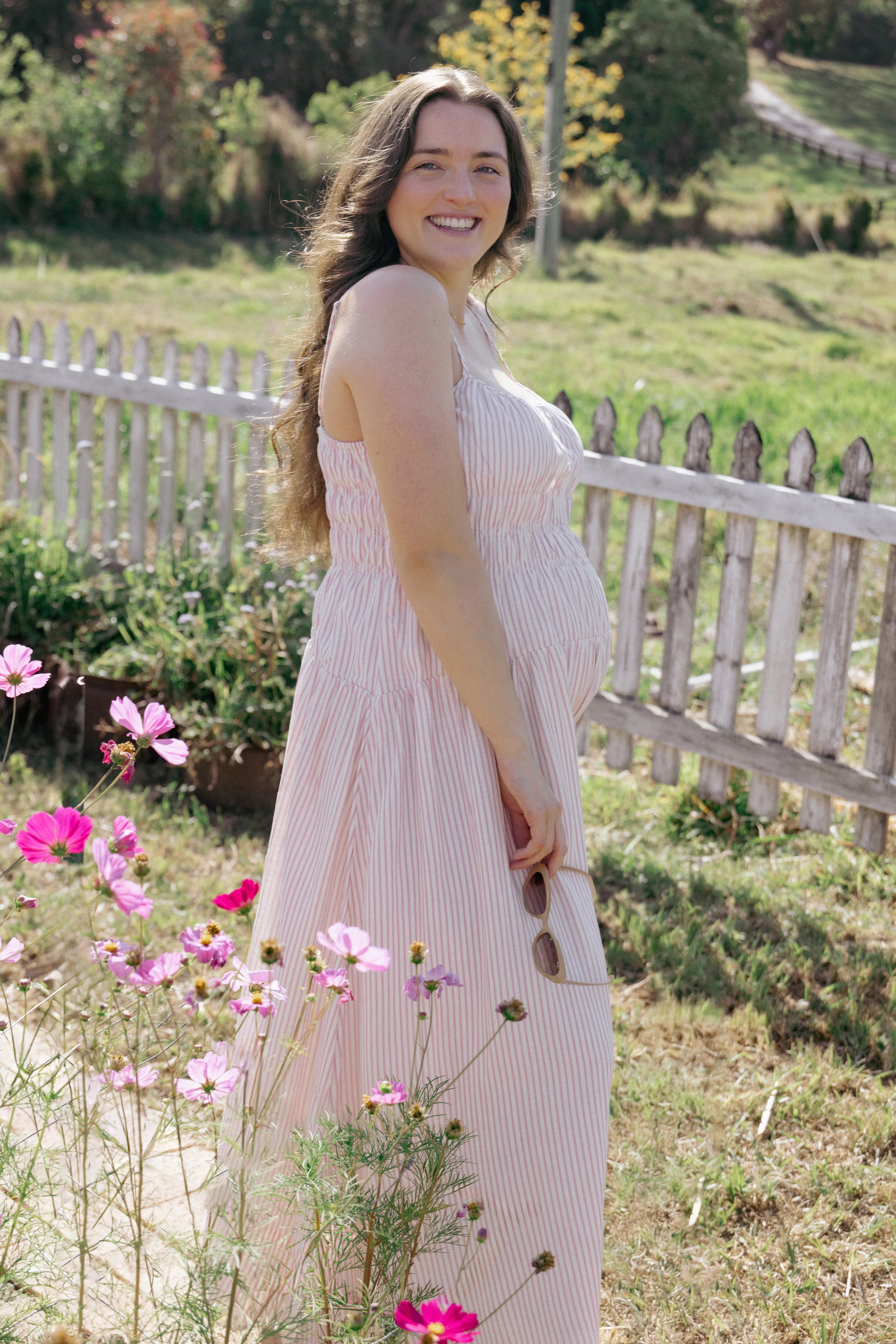 Brittany Maxi Dress Pink Stripe