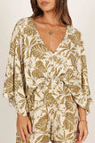 Willa Kimono Sleeve Romper Olive