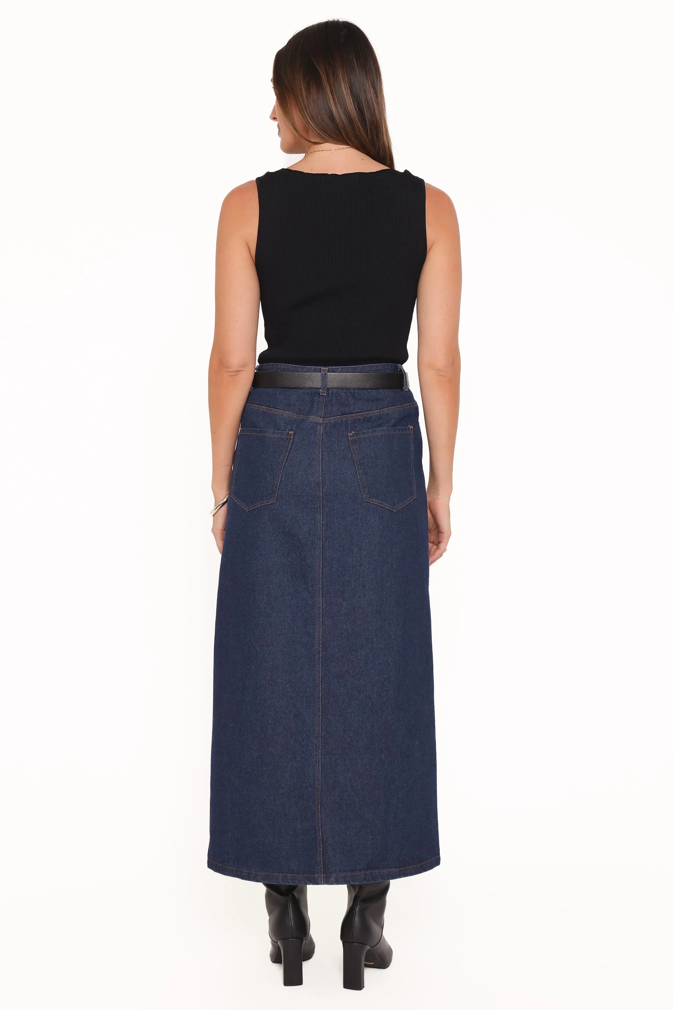 Dana Denim Midi Skirt Midnight