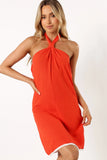 Leyah Halterneck Mini Dress Red