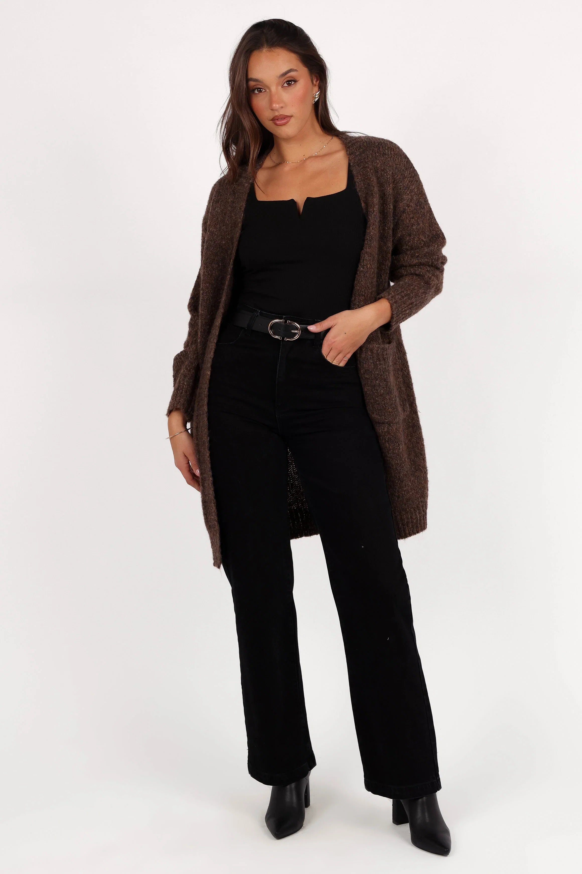 Callan Long Cardigan Brown