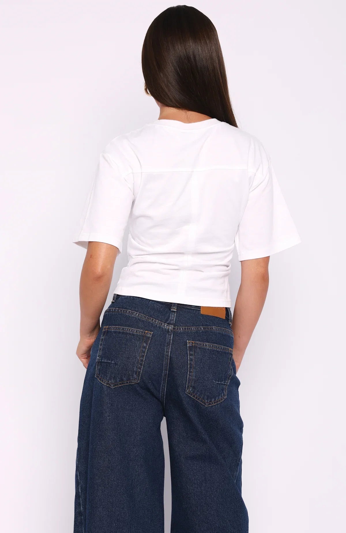 Destination Unknown Cinched Waist Boxy Tee White