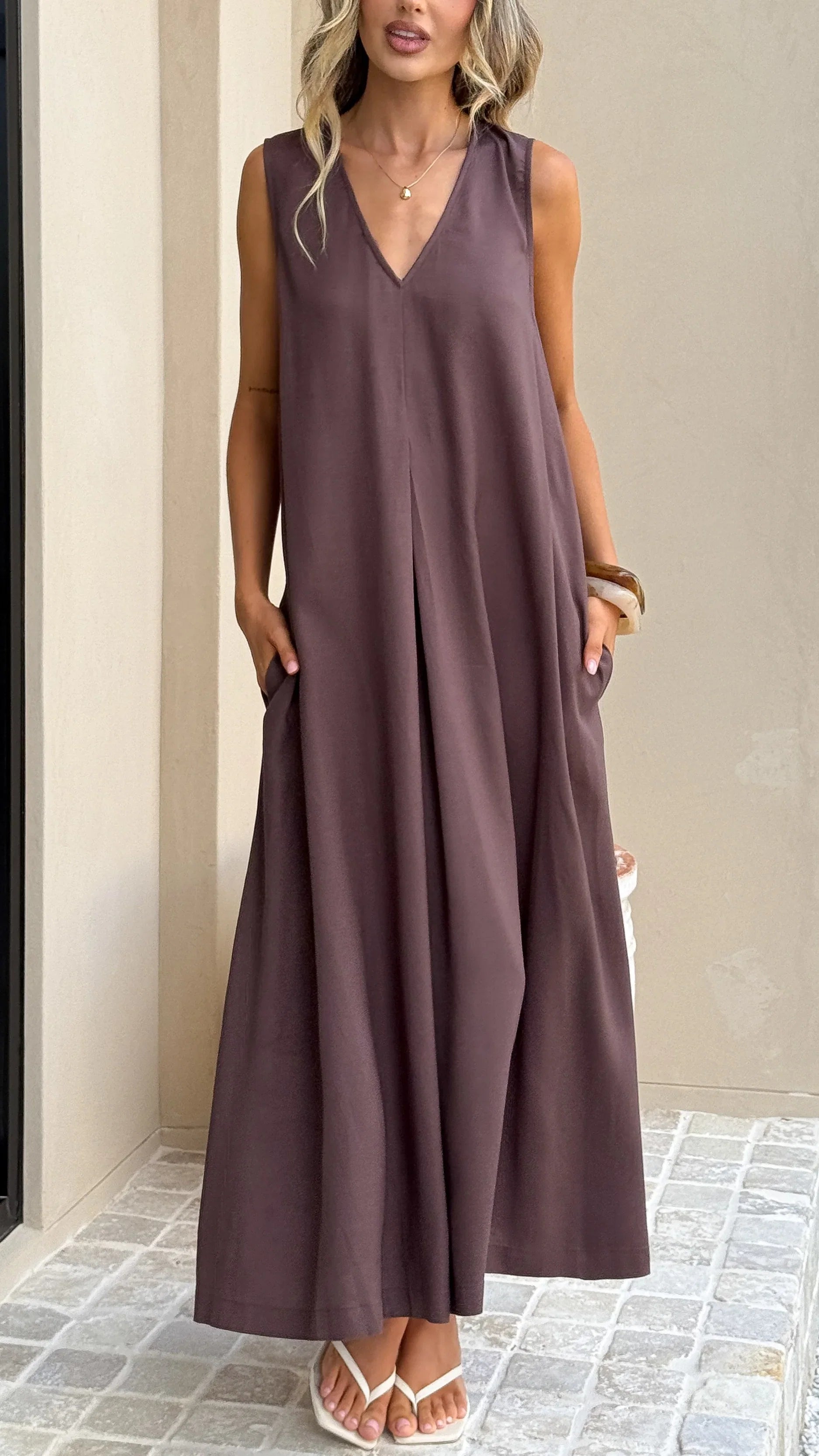 Aliah Maxi Dress Chocolate