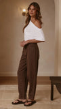 Cleora Barrel Jeans Chocolate