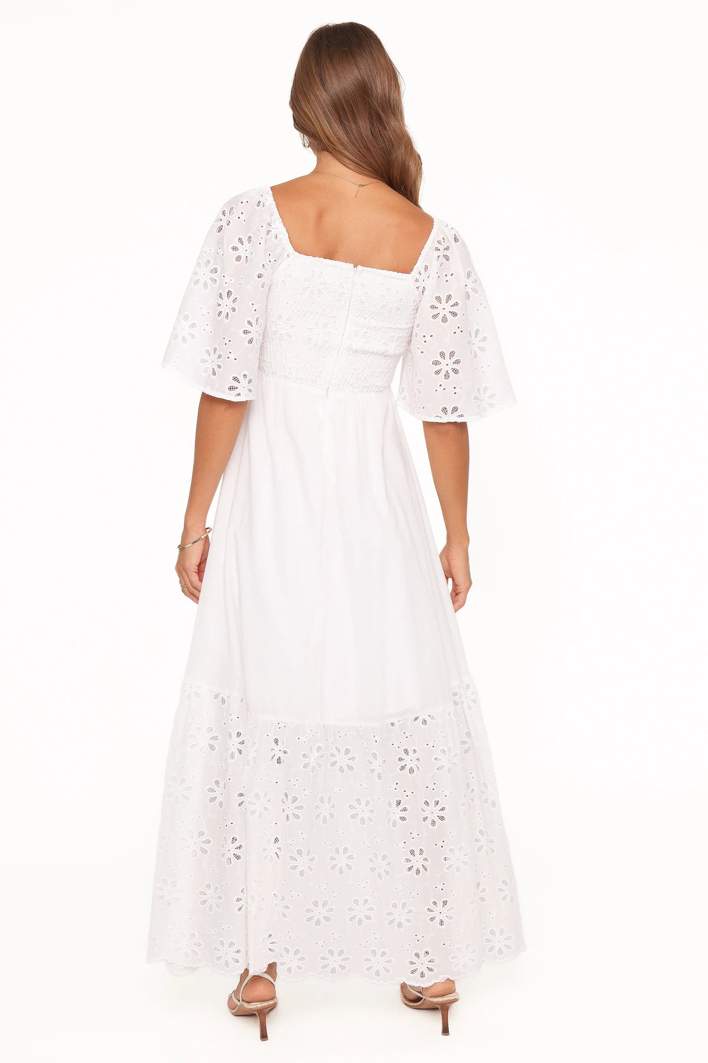Xana Maxi Dress White Broderie