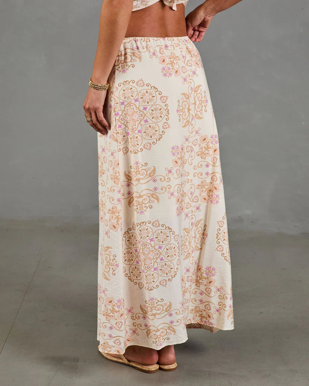 Hardin Abstract Mandala Print Maxi Skirt