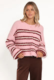 Albertine Cardigan Pink Stripe