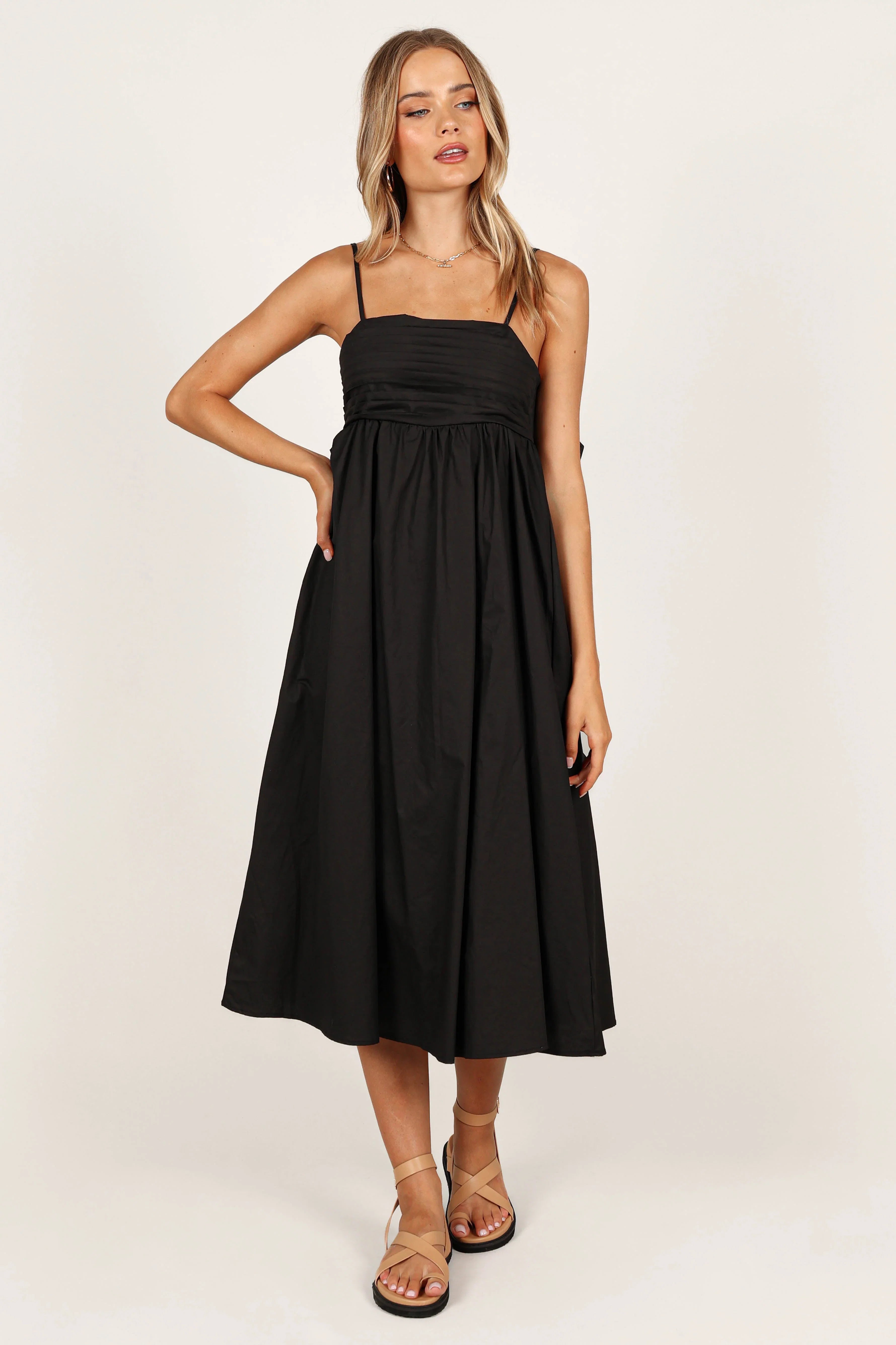 Alice Bow Back Midi Dress Black