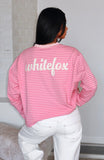 Catch The Drift Long Sleeve Tee Dark Pink Light Pink Stripe