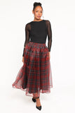 Bonita Midi Skirt Red Plaid