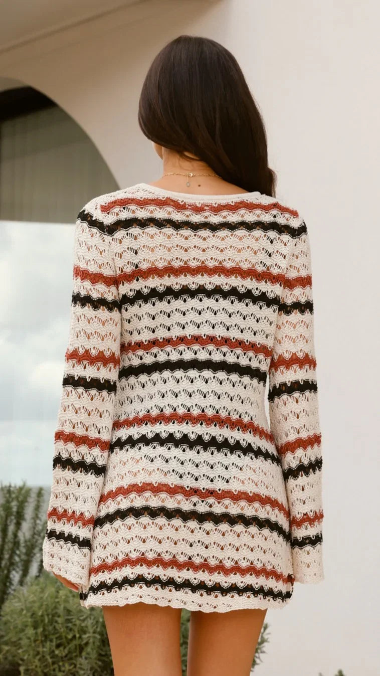 Bron Mini Dress Natural Stripe