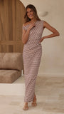 Lilani Maxi Dress Brown Stripe