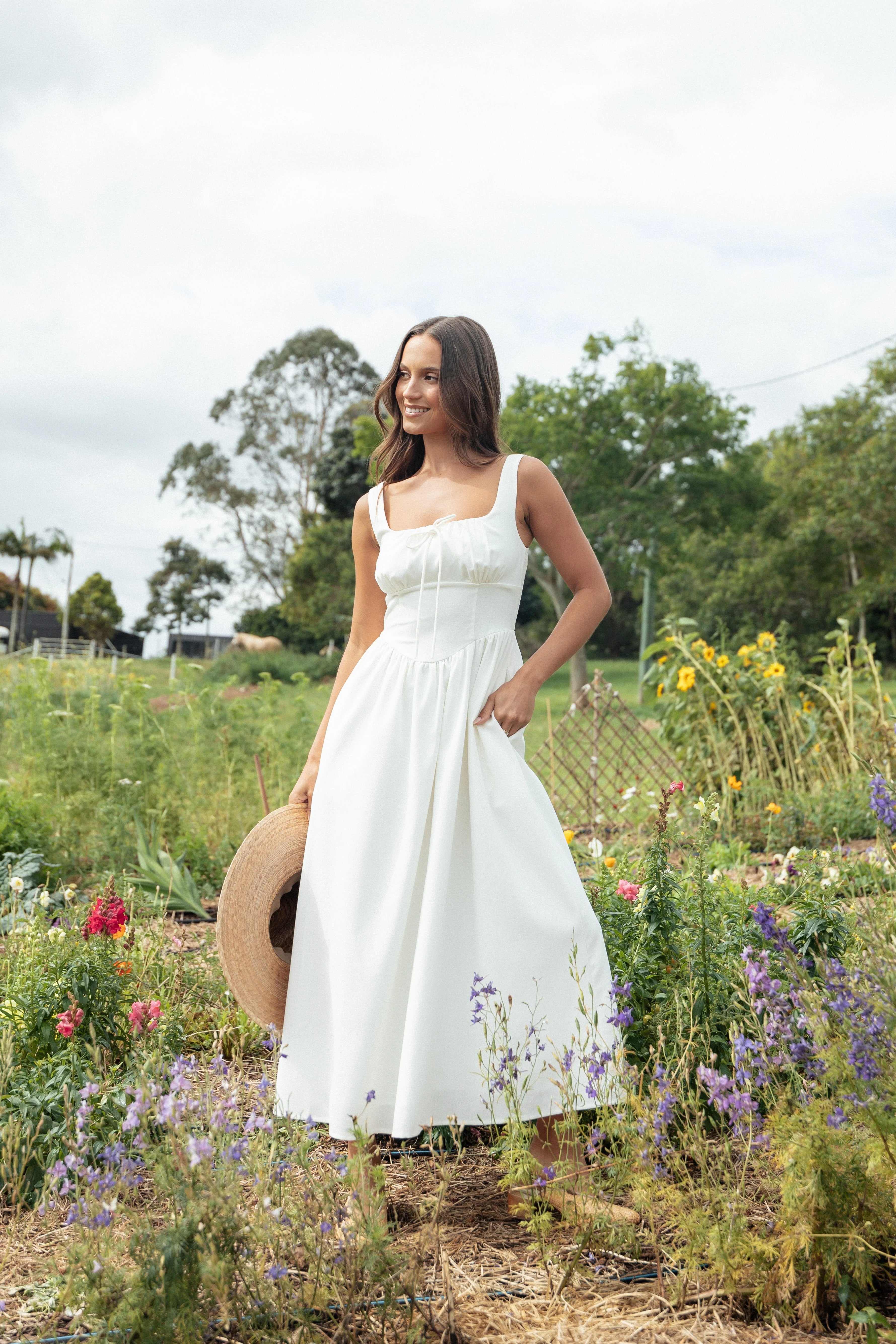 Kinslee Midi Dress White