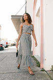 Bambi Tiered Midi Skirt Black Gingham
