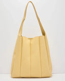 Savangie Pleated Leather Tote Bag