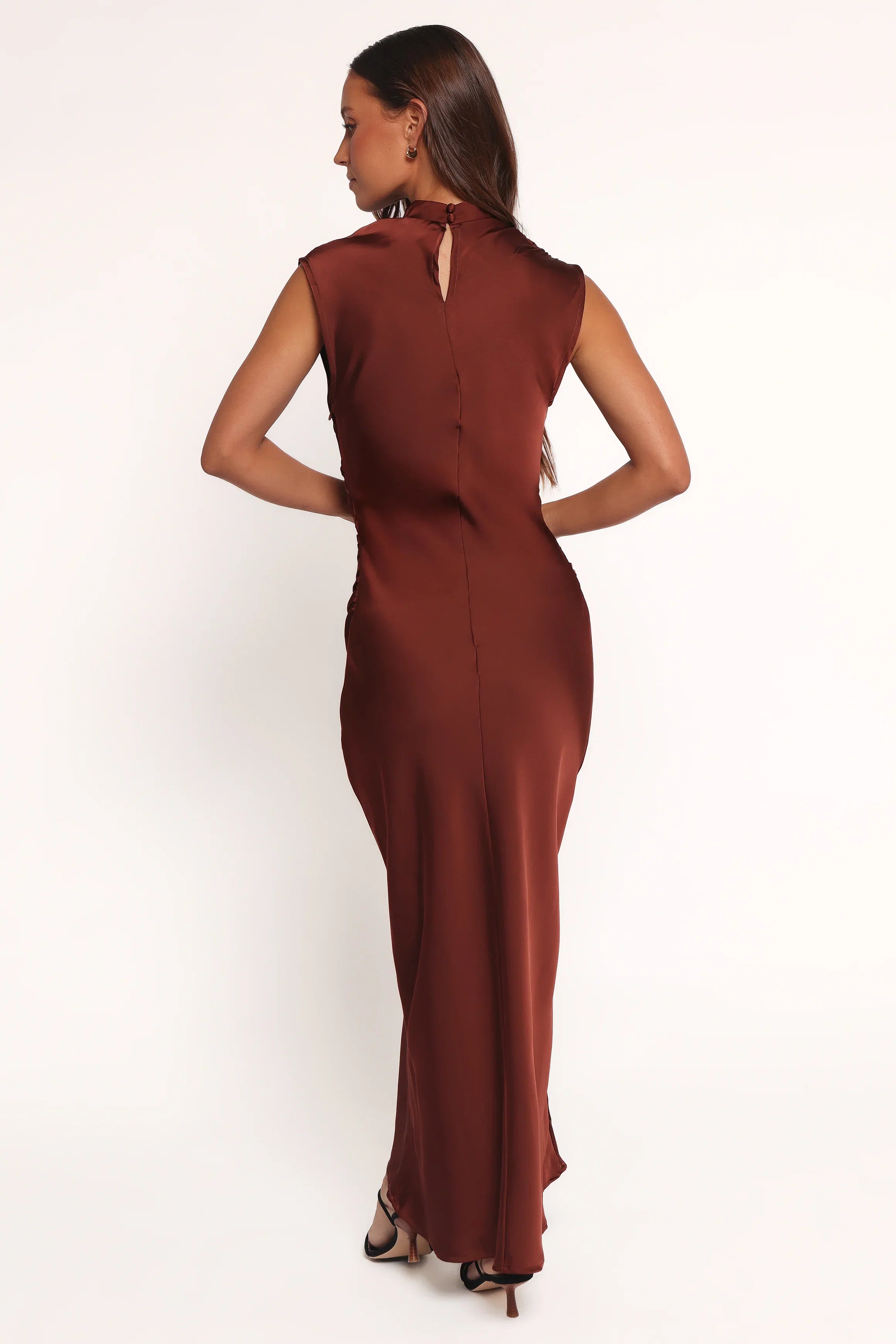 Meryn High Neck Dress Brown