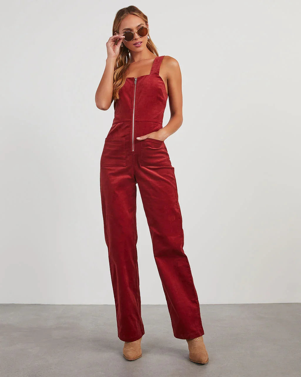 Zachary Corduroy Sleeveless Jumpsuit