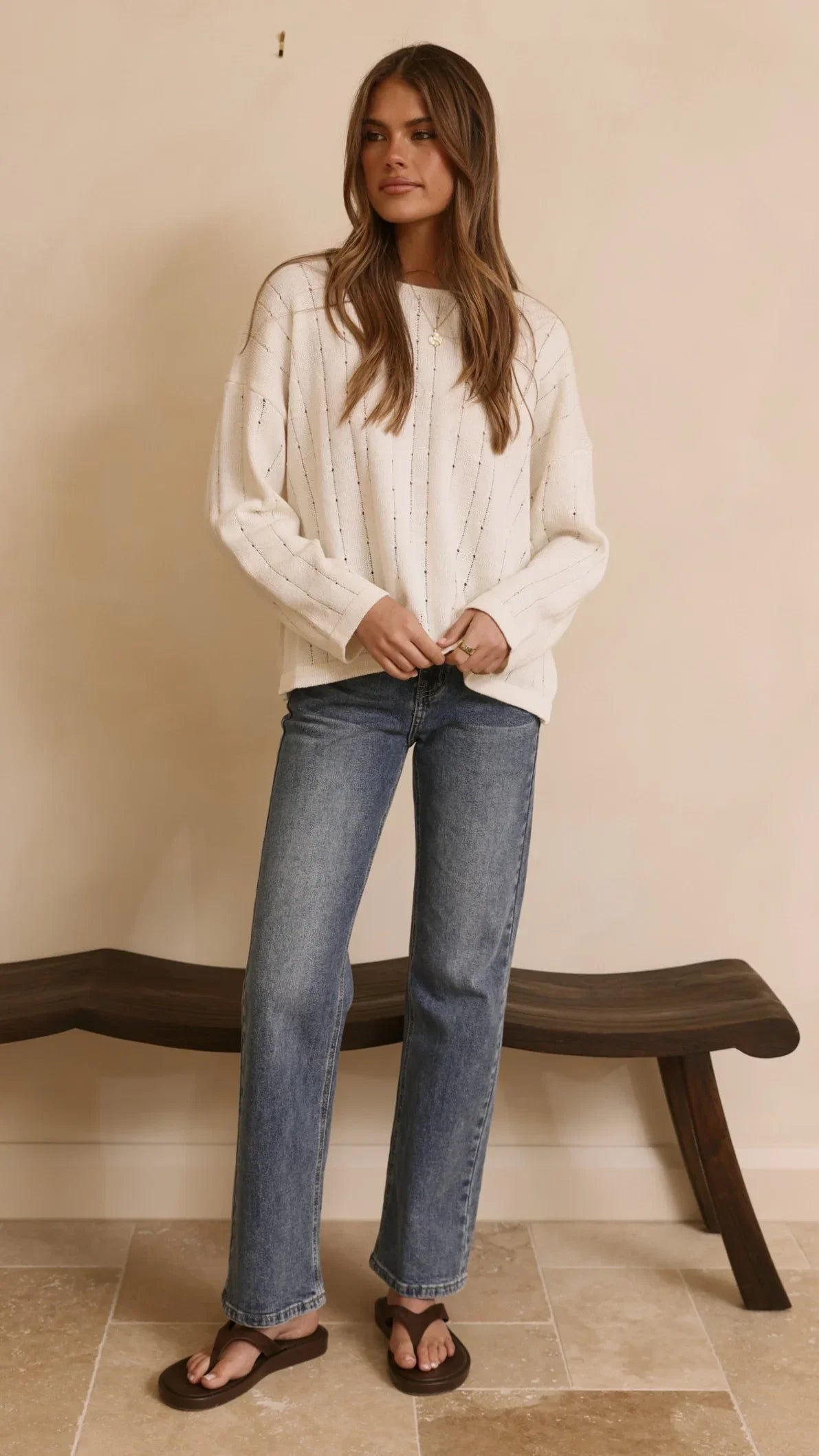 Zana Straight Leg Jeans Mid Blue