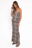 Agnes Skirt Set Brown Zebra