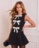 Sweet Promise Contrast Bow Mini Dress