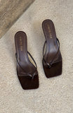 Mitchell Thong Mules Chocolate PU