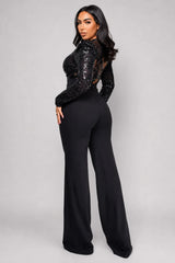 Lori Black Sequin Jumpsuit