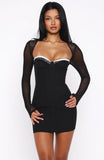 Get Into It Long Sleeve Mini Dress Black
