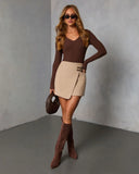 Velvetine Dual Belted Mini Skirt