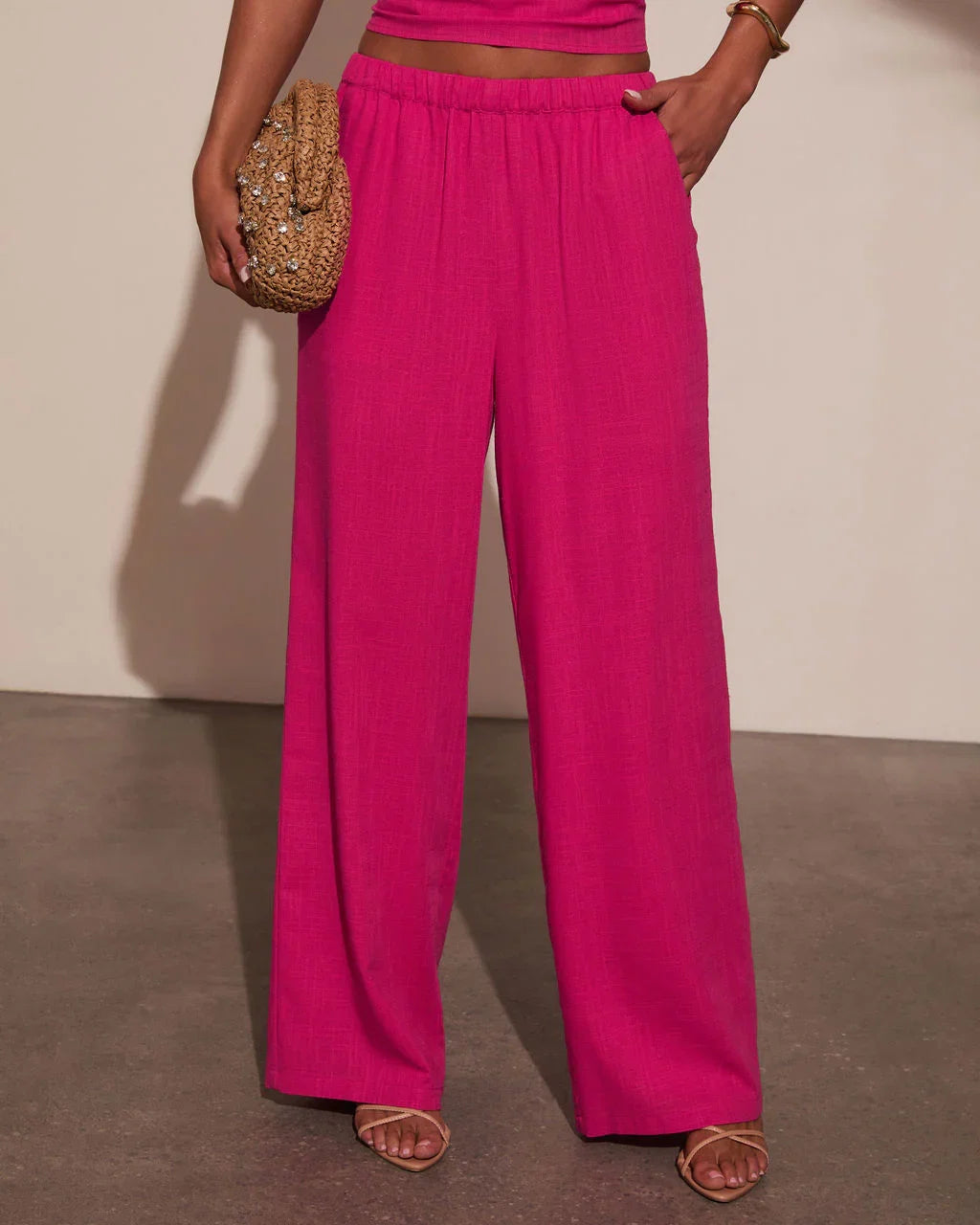 Onyx Linen Wide Leg Pants