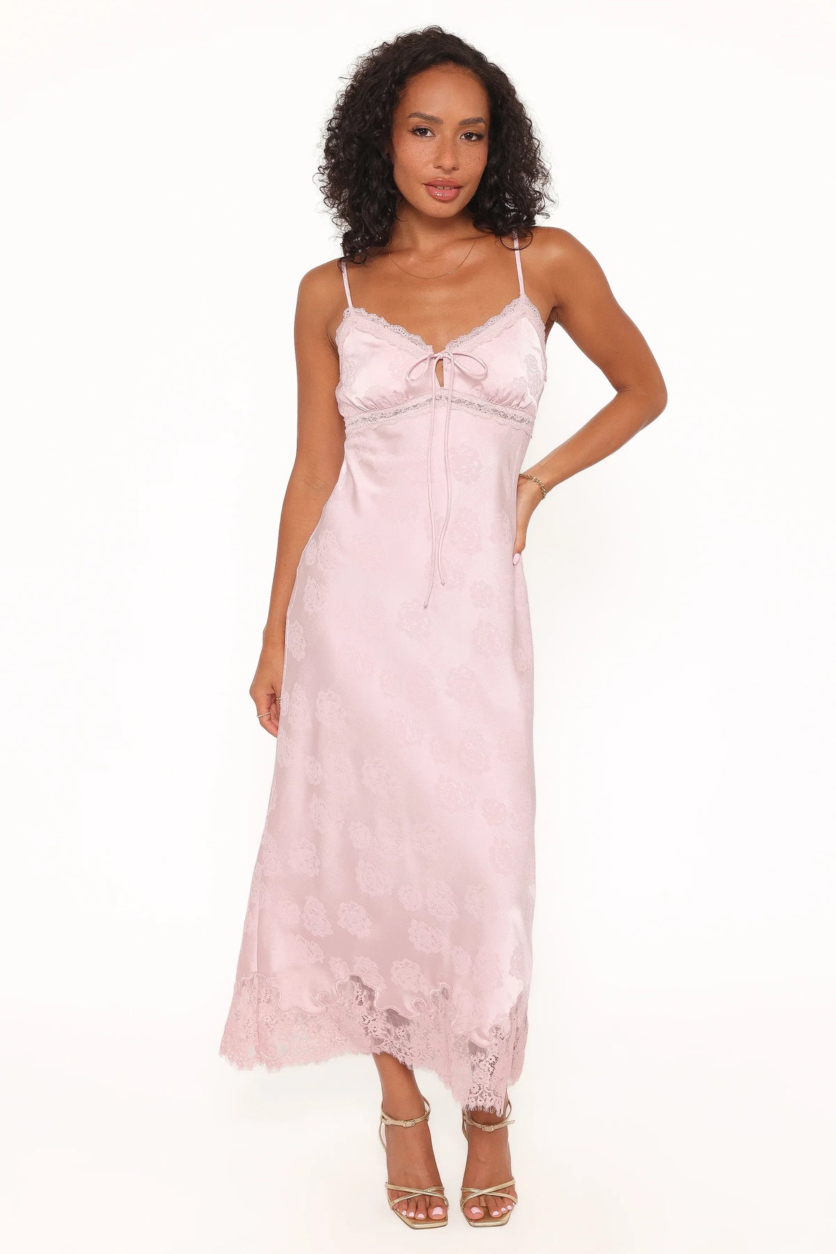 Melita Lace Maxi Dress Pink